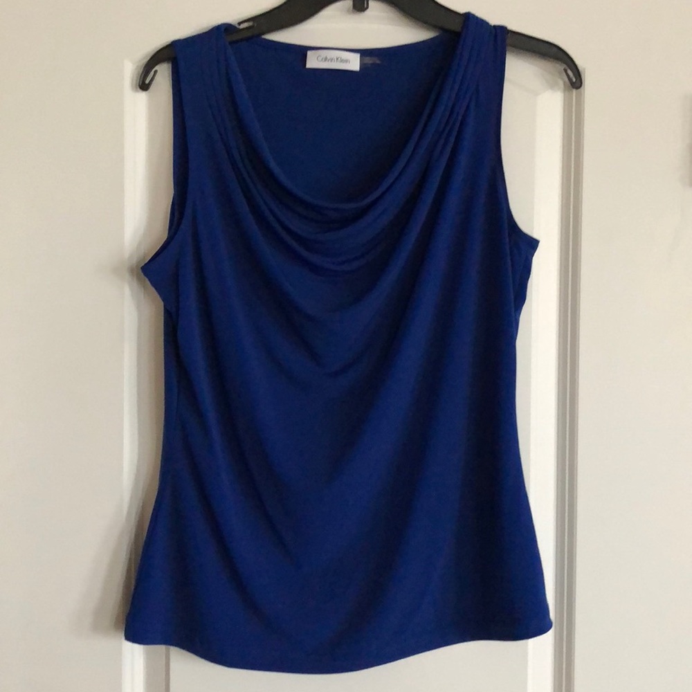 Calvin Klein blue silky top